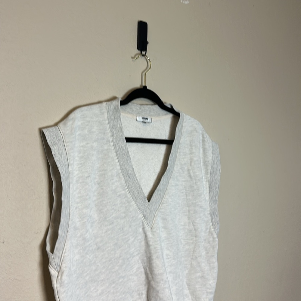 AGOLDE Shaw V-Neck Vest Oversized In Oatmeal Size XS - Picture 4 of 8